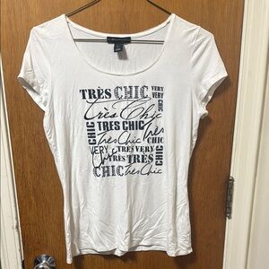 White House Black Market White Très Chic Tee